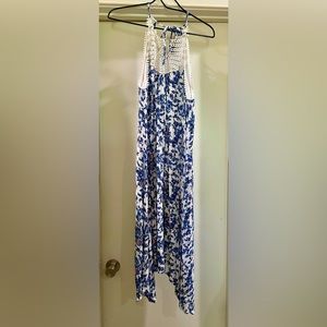 Sleeveless Floral Print Summer Dress, Sz L